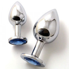 Butt Plug Silver Small, голубой