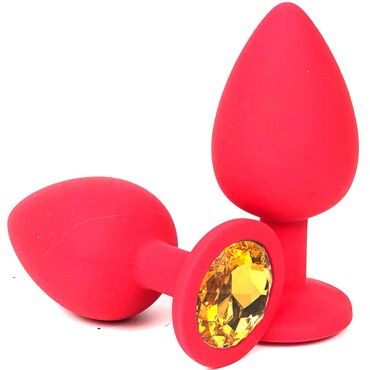 Vandersex Анальная пробка из силикона M, красный/оранжевый