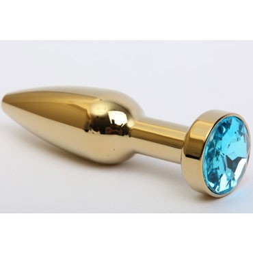 4sexdream Анальная ювелирка вытянутая золотой/голубой