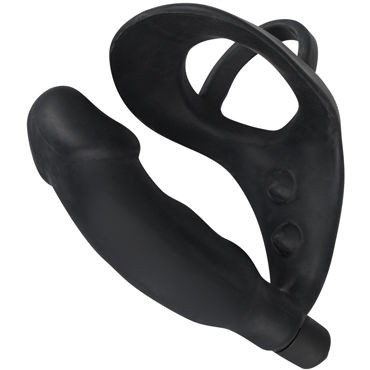 Orion Black Velvets Cock Ring with Vibration, черное
