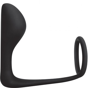 BlueLine C&B Prostate Cock Ring With P-Spot Plug, черное