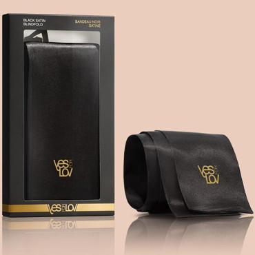 YESforLOV Black Satin Blindfold, черная