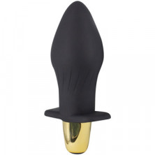 White Label Анальная пробка с вибрацией, черная