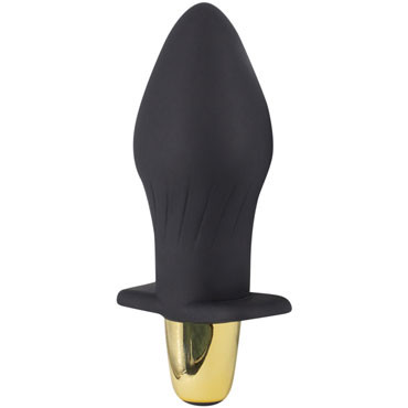 White Label Анальная пробка с вибрацией, черная