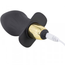 White Label Анальная пробка с вибрацией, черная