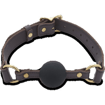 Coco de Mer Leather Ball Gag, коричневый