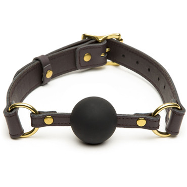 Coco de Mer Leather Ball Gag, коричневый