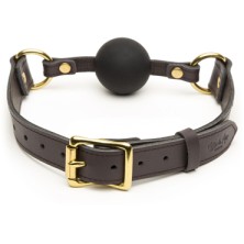 Coco de Mer Leather Ball Gag, коричневый