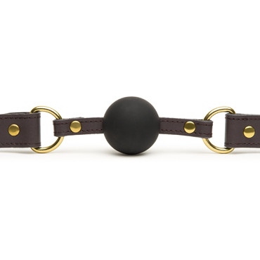 Coco de Mer Leather Ball Gag, коричневый
