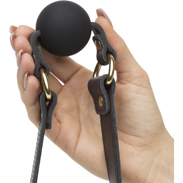 Coco de Mer Leather Ball Gag, коричневый