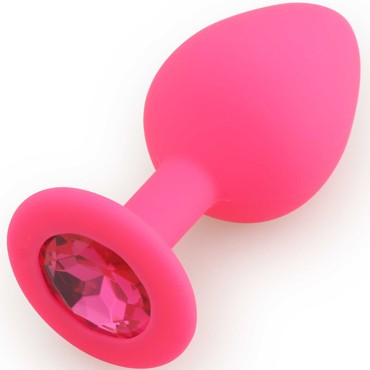 Play Secrets Silicone Butt Plug Medium, розовый/ярко-розовый