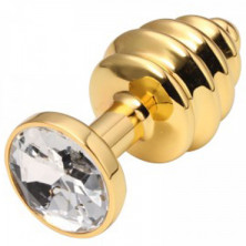 CanWin Ребристая анальная пробка, золотой/прозрачный