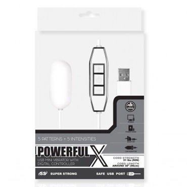 NMC Powerful X USB Mini Vibrator, белое