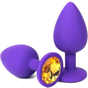 Vandersex Анальная пробка из силикона L, фиолетовый/оранжевый
