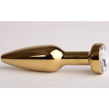 4sexdream Анальная ювелирка вытянутая золотой/прозрачный