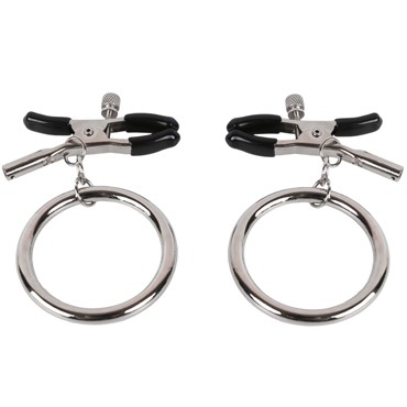 Пикантные штучки Зажимы для сосков с кольцами, серебристые