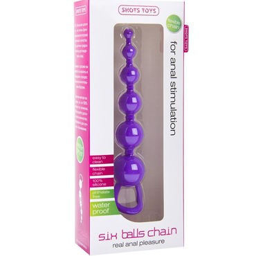Shots Toys Six Balls Chain, фиолетовый