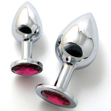 Butt Plug Silver Small, рубиновый