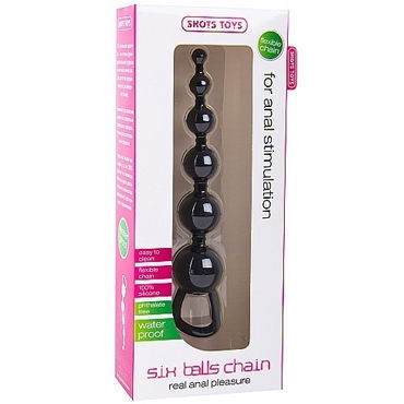 Shots Toys Six Balls Chain, черный