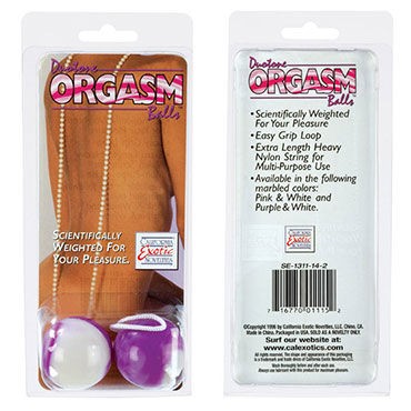 California Exotic Duotone Orgasm Balls, фиолетово-белые