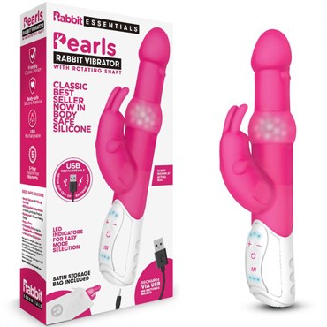 Rabbit Essentials Pearls Rabbit Vibrator, розовый