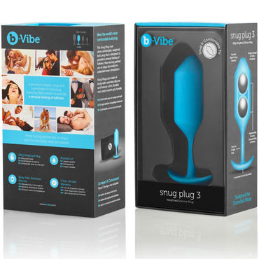 B-Vibe Snug Plug 3, голубая