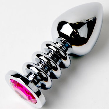 Anal Jewelry Plug Large Silver, рубиновый