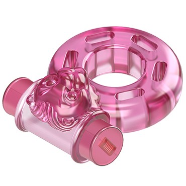 Baile Vibrator & Condom Pink Bear, розовое