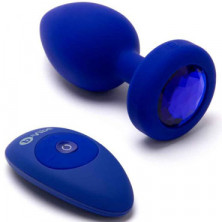 b-Vibe Vibrating Jewel Plug L/XL, синий сапфир