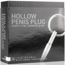 Sinner Hollow Metal Penis Plug, серебристый