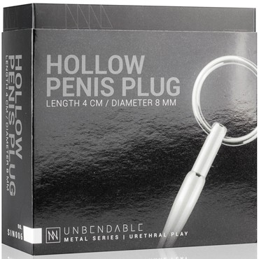 Sinner Hollow Metal Penis Plug, серебристый
