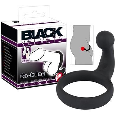 You2Toys Black Velvets Cock Ring, черное
