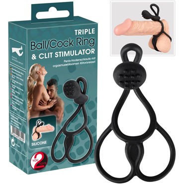 You2Toys Ball/Cock Ring & Clitoris Stimulator, черное